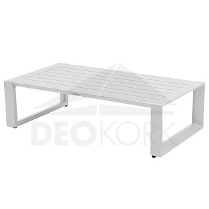 Hliníkový stolek 130x70 cm MADRID (bílá)